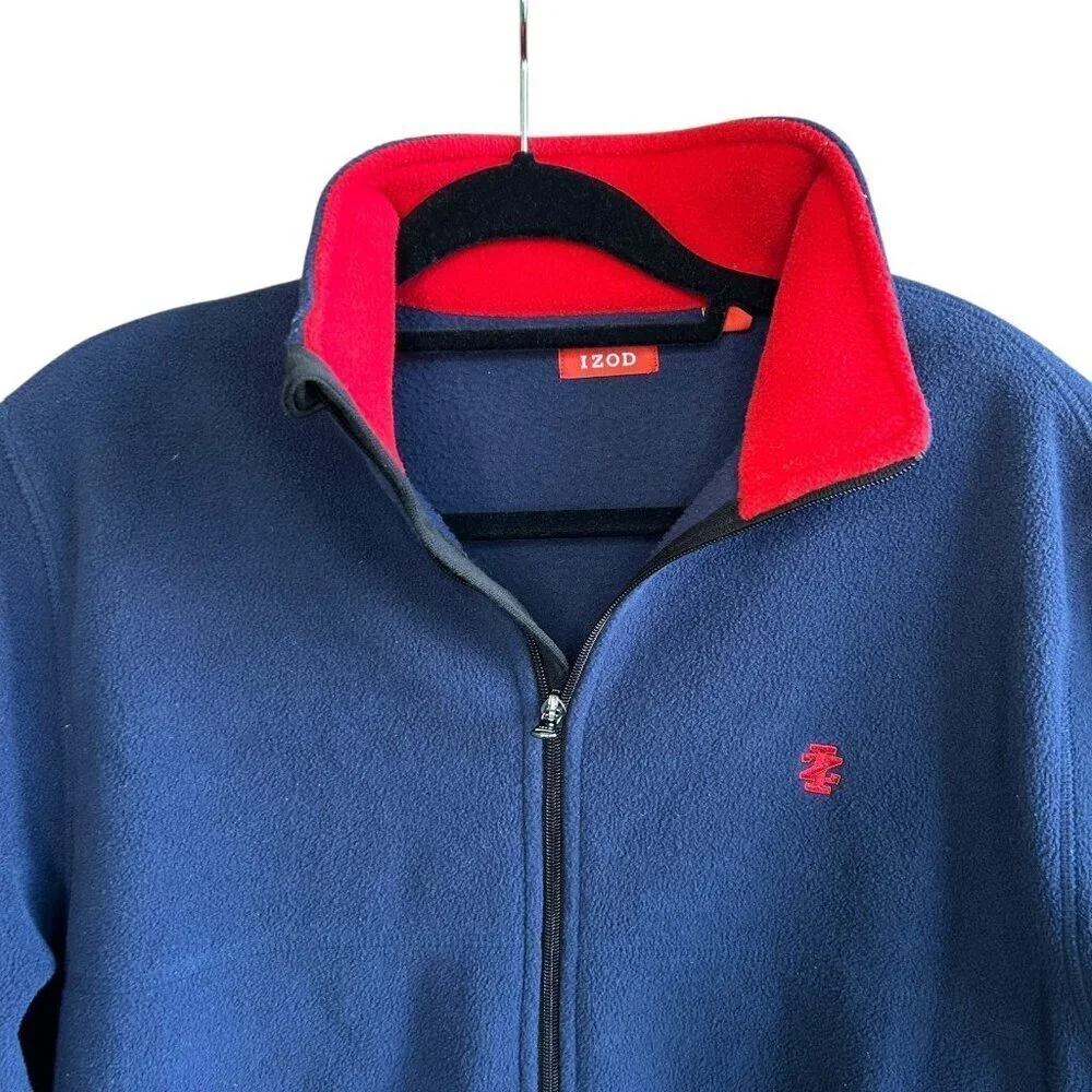 Izod Men's Vintage Fleece Full Zip Jacket Size Medium Athleisure Casual